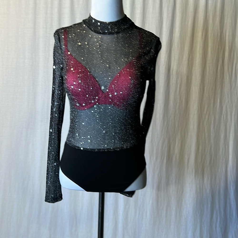 Black sparkly body suit